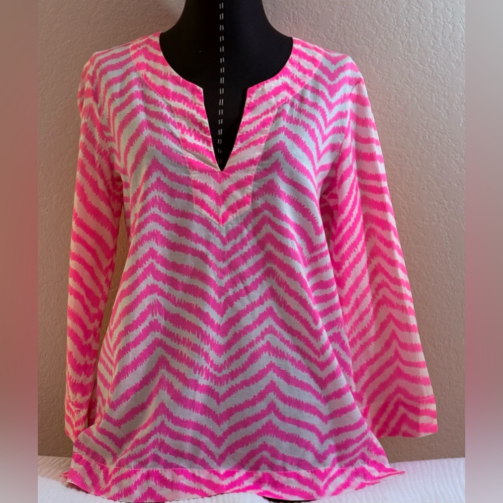 LILLY PULITZER BRIGHT PINK TOP SHIRT BLOUSE SIZE SMALL EXCELLENT CONDITION